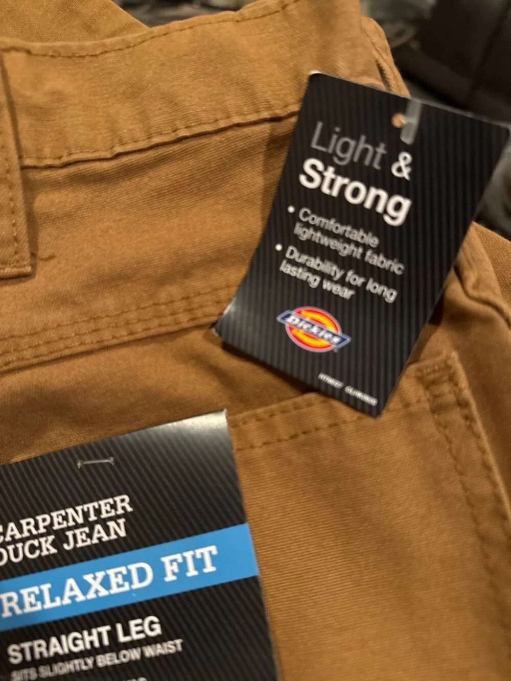 Dickies Carpenter Duck Pants 34/34 Straight Leg NWT Lightweight Canvas Cargo